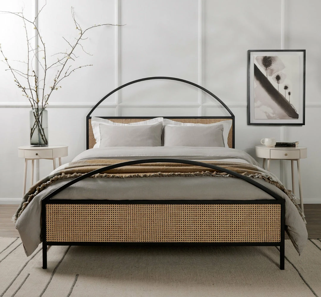 Discount ๐งจ FOUR HANDS NATALIA ARCHED CANE PANEL BED Furniture โญ 4 FOUR HANDS NATALIA ARCHED CANE PANEL BED Furniture