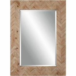 UTTERMOST Mirrors NATURAL PINE CHEVRON WALL MIRROR
