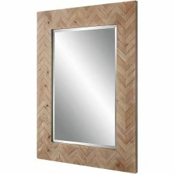 UTTERMOST Mirrors NATURAL PINE CHEVRON WALL MIRROR