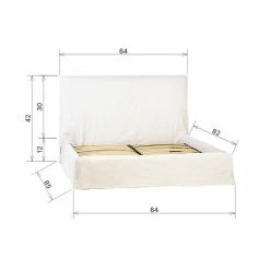 DOVETAIL NATURAL WHITE LINEN SLIPCOVER BED