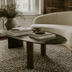 MOES NICKO RAW ALUMINUM OVAL COFFEE TABLE Living Room