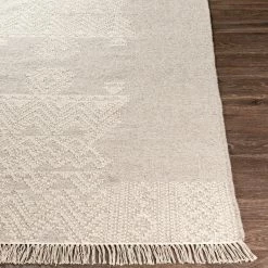 SURYA NITIN HAND-WOVEN WOOL FLAT RUG: STONE