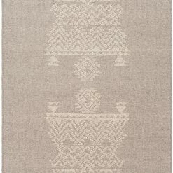 SURYA NITIN HAND-WOVEN WOOL FLAT RUG: STONE