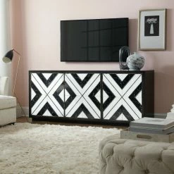 HOOKER NOIR ET BLANC MEDIA CONSOLE