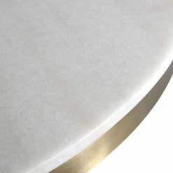 TOV 4' ROUND NOIR MARBLE TOP PEDESTAL DINING TABLE Kitchen + Dining