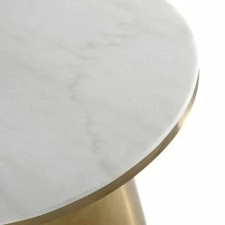 TOV 4' ROUND NOIR MARBLE TOP PEDESTAL DINING TABLE Kitchen + Dining