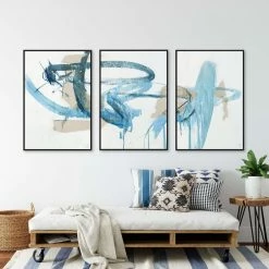 L ART "NOTHING TO EXPLAIN" CANVAS ART TRIPTYCH
