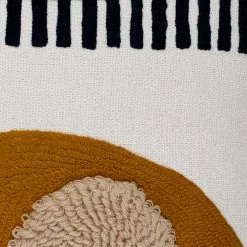 SURYA NOVA COTTON EMBROIDERED PILLOW: MUSTARD, NAVY