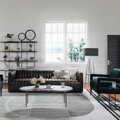 FOUR HANDS Furniture OLSON EMERALD WORN VELVET ARM CHAIR