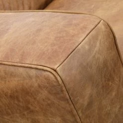 MOES Furniture OPEN ROAD VINTAGE BROWN LEATHER SOFA