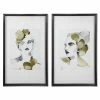 UTTERMOST "ORGANIC PORTRAIT" GLASS FRAMED PRINTS | SET OF 2