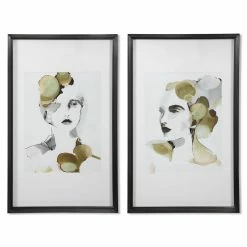 UTTERMOST "ORGANIC PORTRAIT" GLASS FRAMED PRINTS | SET OF 2