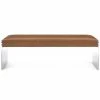 TOV Living Room OSCAR CAMEL LEATHER + ACRYLIC BENCH