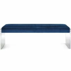 TOV OSCAR NAVY VELVET ACRYLIC BENCH