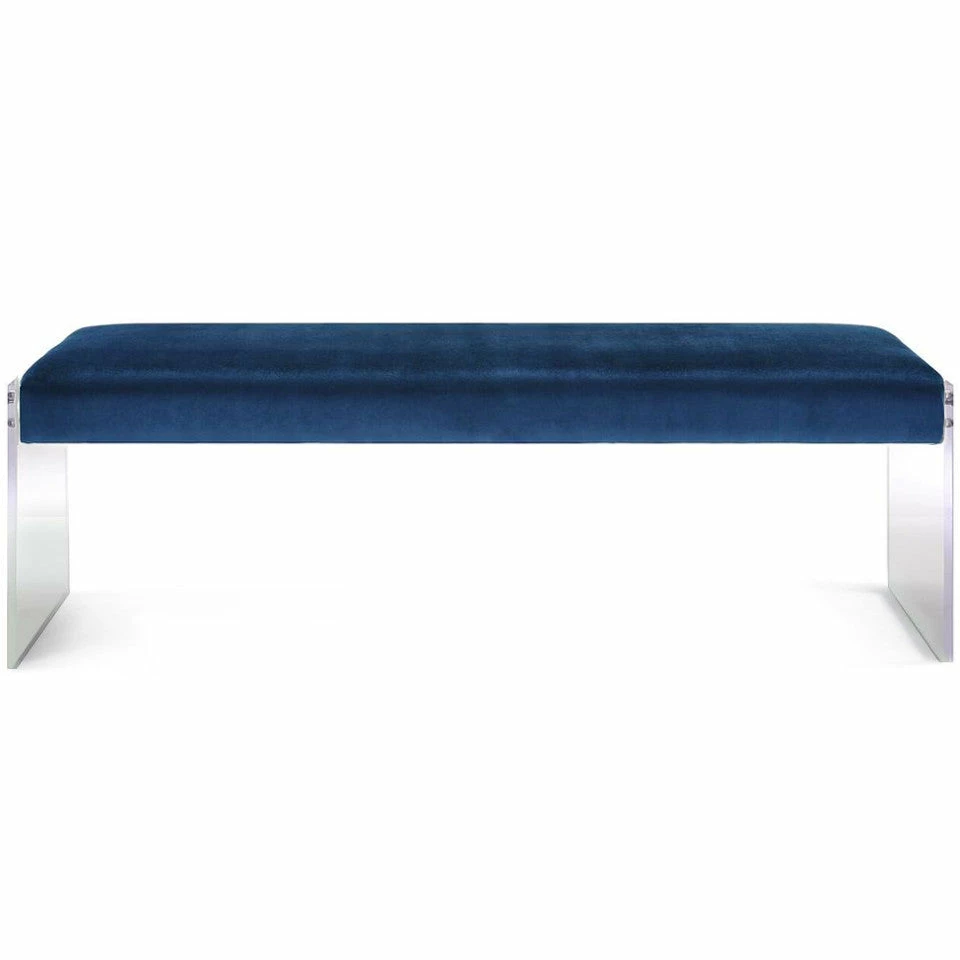 Budget ✨ TOV OSCAR NAVY VELVET ACRYLIC BENCH 🔥 1 TOV OSCAR NAVY VELVET ACRYLIC BENCH