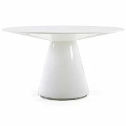 MOES OTAGO GLOSS WHITE LACQUER ROUND DINING TABLE Kitchen + Dining