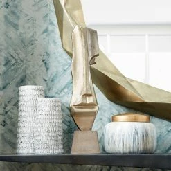 CYAN Pillows + Decor OYSTER SILVER CERAMIC VASES