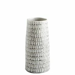 CYAN Pillows + Decor OYSTER SILVER CERAMIC VASES