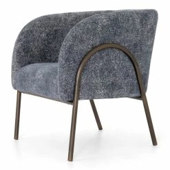 Buy 🥰 FOUR HANDS Living Room PACEY TEXTURED NAVY CHENILLE BARREL CHAIR 😍 11 FOUR HANDS Living Room PACEY TEXTURED NAVY CHENILLE BARREL CHAIR