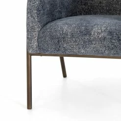 Buy 🥰 FOUR HANDS Living Room PACEY TEXTURED NAVY CHENILLE BARREL CHAIR 😍 14 FOUR HANDS Living Room PACEY TEXTURED NAVY CHENILLE BARREL CHAIR