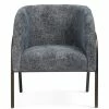 FOUR HANDS Living Room PACEY TEXTURED NAVY CHENILLE BARREL CHAIR