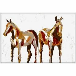 L ART "PAINTED HORSES I" CANVAS ART