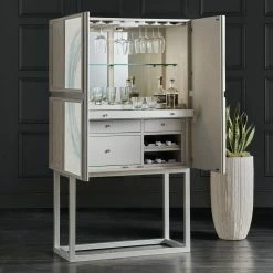 HOOKER KANDIN LINEN PANELED BAR CABINET Furniture