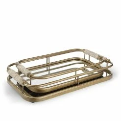 UTTERMOST PALM SPRINGS RETRO MIRRORED SERVING TRAYS | SET OF 2