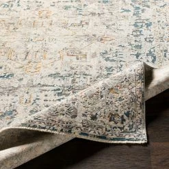 SURYA ERIS RUG: SILVER, TEAL MULTI