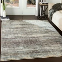 SURYA ELIA RUG: CHARCOAL, OLIVE MULTI