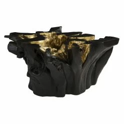 PHILLIPS COLLECTION AGNES ROOT CAST COFFEE TABLE BLACK, GOLD LEAF Furniture