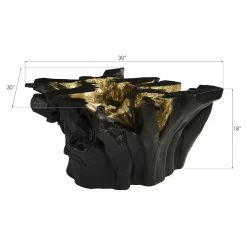 PHILLIPS COLLECTION AGNES ROOT CAST COFFEE TABLE BLACK, GOLD LEAF Furniture