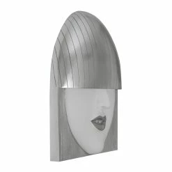 PHILLIPS COLLECTION FASHION FACE SILVER+WHITE WALL ART Wall Sculptures + Decor