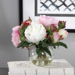 UTTERMOST PIERRE PINK PEONY BOUQUET Pillows + Decor
