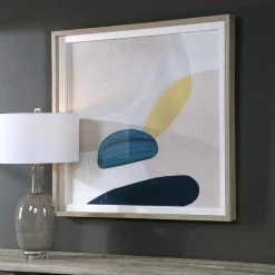 UTTERMOST "PINK PEBBLES I" GLASS FRAMED PRINT