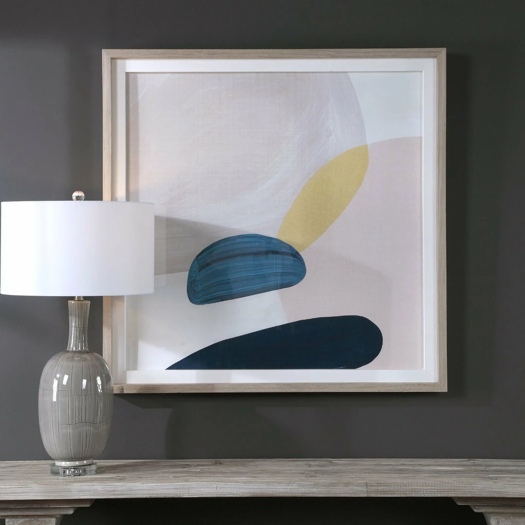 Discount ๐งจ UTTERMOST "PINK PEBBLES I" GLASS FRAMED PRINT ๐ 3 UTTERMOST "PINK PEBBLES I" GLASS FRAMED PRINT