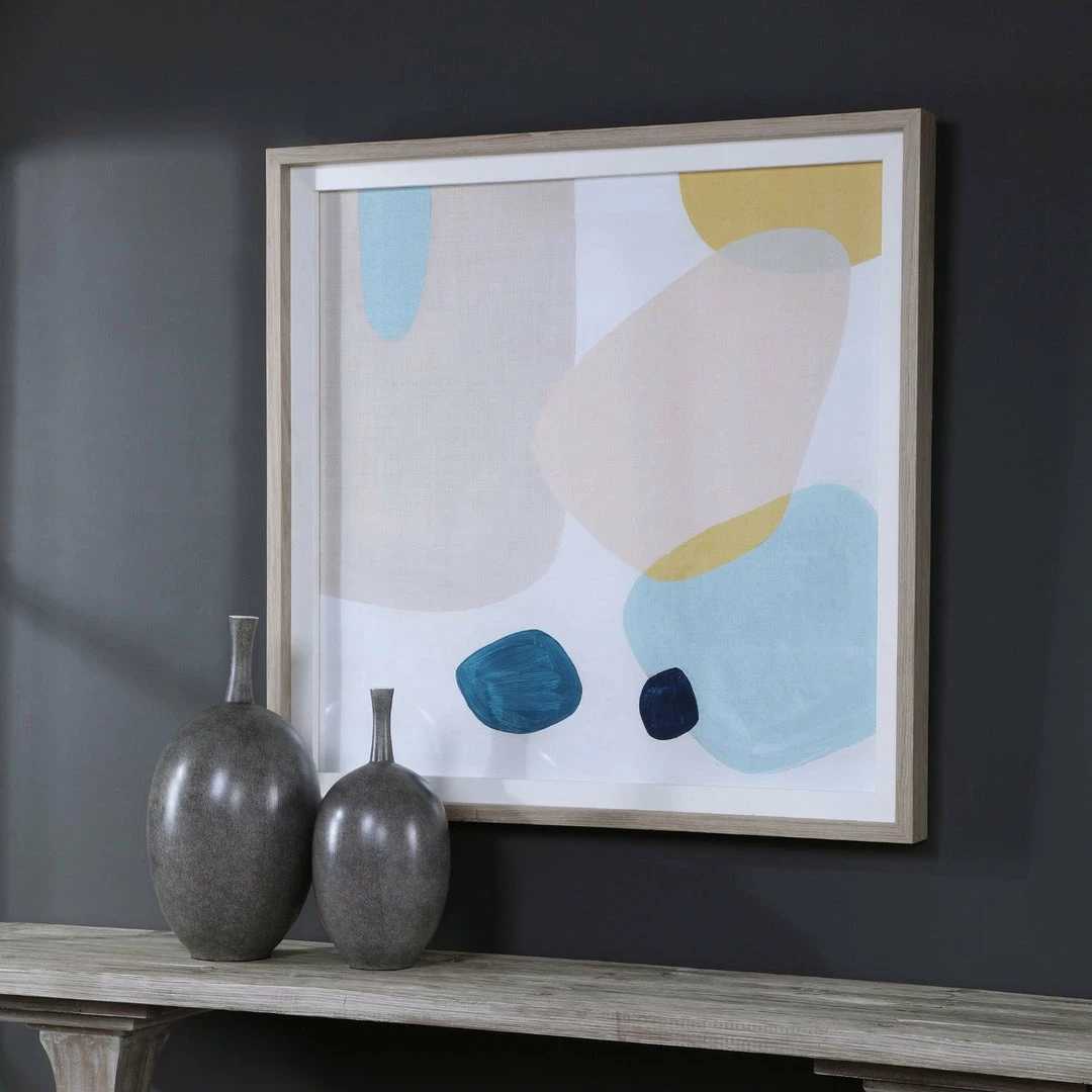 Coupon ๐ UTTERMOST Wall Art "PINK PEBBLES II" GLASS FRAMED PRINT ๐ฅ 2 UTTERMOST Wall Art "PINK PEBBLES II" GLASS FRAMED PRINT