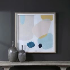 Coupon ๐ UTTERMOST Wall Art "PINK PEBBLES II" GLASS FRAMED PRINT ๐ฅ 9 UTTERMOST Wall Art