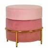 VIG PINK SUNRISE VELVET OTTOMAN