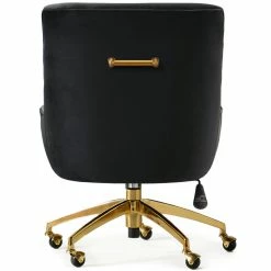 TOV PIPER BLACK VELVET SWIVEL OFFICE CHAIR