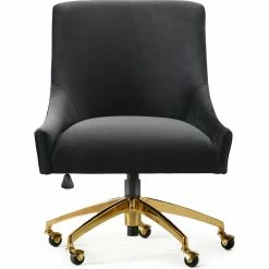 TOV PIPER BLACK VELVET SWIVEL OFFICE CHAIR