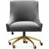 TOV PIPER GRAY VELVET SWIVEL OFFICE CHAIR