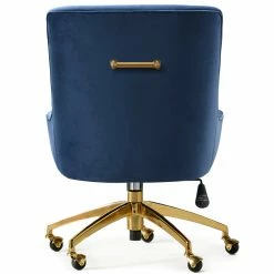 TOV PIPER NAVY VELVET SWIVEL OFFICE CHAIR