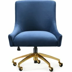 TOV PIPER NAVY VELVET SWIVEL OFFICE CHAIR