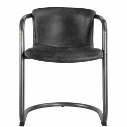 MOES Kitchen + Dining REVOLVE VINTAGE LEATHER DINING CHAIR: BLACK | SET OF 2