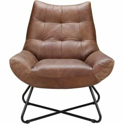 MOES Living Room GRADUATE LOUNGE CHAIR: VINTAGE BROWN LEATHER