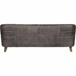 MOES MAGDELAN DIAMOND TUFTED LEATHER SOFA: NIMBUS BLACK