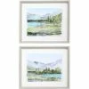 UTTERMOST Wall Art "PLEIN AIR RESERVOIR" GLASS FRAMED PRINTS | SET OF 2