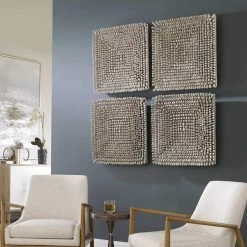 UTTERMOST PORTSIDE WOOD WALL TILE: MATTE WHITE Wall Sculptures + Decor