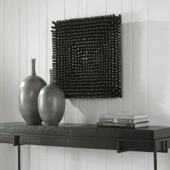 UTTERMOST PORTSIDE WOOD WALL TILE: SATIN BLACK